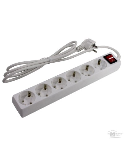 SP6W-230. Сетевой фильтр 6 розеток, 3м, белый. 5bites в Пушкино
