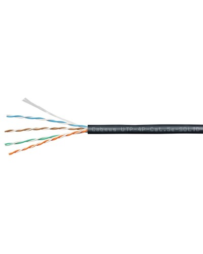 UTP-4P-Cat.5e-SOLID-OUT-PE-UV-100 (11246c-5). Кабель «витая пара» (LAN) для структурированных систем связи. CABEUS в Пушкино
