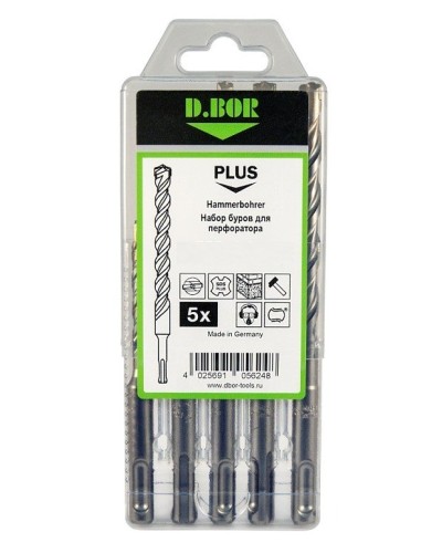 Набор буров SDS-plus V PLUS 5шт, 2-cutting (242030): Набор буров SDS-plus (6х110 мм; 6,8,10,12х160 мм) в Пушкино