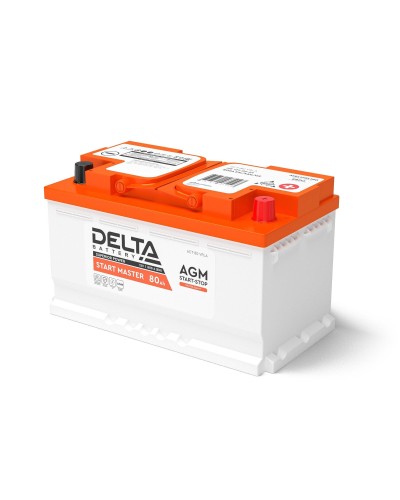 Delta START MASTER AGM 1280 (80 Ah). Аккумулятор автомобильный герметичный свинцово-кислотный. Delta в Пушкино