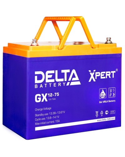 Delta GX 12-75. Аккумулятор герметичный свинцово-кислотный. Delta в Пушкино