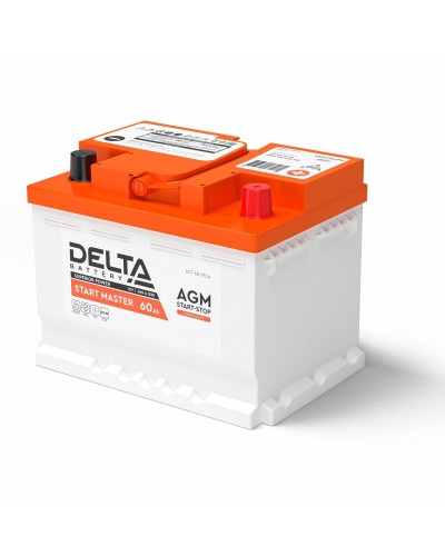 Delta START MASTER AGM 1260 (60 Ah). Аккумулятор автомобильный герметичный свинцово-кислотный. Delta в Пушкино