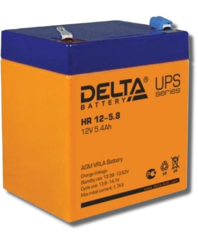 Delta HR 12-5.8. Аккумулятор герметичный свинцово-кислотный. Delta в Пушкино