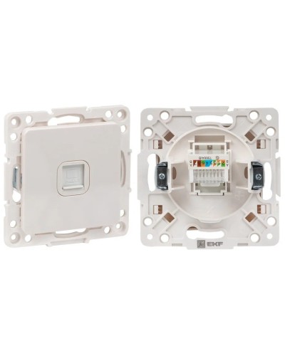 Стокгольм Механизм Розетки RJ-45 1-местной (EYK01-035-10). Механизм Розетки RJ-45 1-местной. EKF в Пушкино