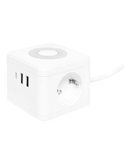 Удлинитель Куб 2 гнезда 2USB 2,4А+Type C + Ночник 1,3 метра 1мм2. Удлинитель Куб. EKF в Пушкино