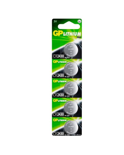 GP Lithium CR2430 (GP CR2430-2C5 100/1000), упак. 5 шт. БЛИСТЕР. Литиевые дисковые батарейки. GP Batteries в Пушкино