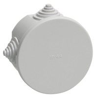 Коробка распаячная КМ41237 D75х40 открытой проводки IP44 4 гермоввода серая (UKO11-075-040-000-K41-44). Коробка распаячная безгалогенная (HF). IEK