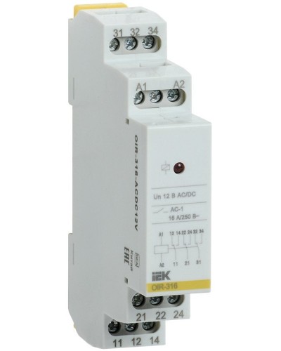 Реле промежуточное модульное OIR 3 контакта 16А 230В AC (OIR-316-AC230V). Реле промежуточное модульное. IEK в Пушкино