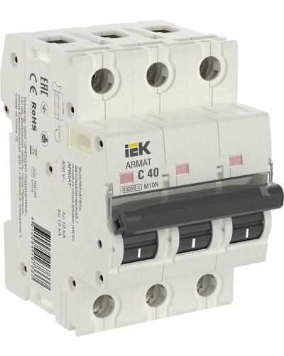 M10N 3P C 40А 10кА ARMAT (AR-M10N-3-C040). Автоматический выключатель. IEK в Пушкино