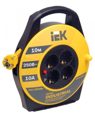 УК10 4 места, 10м (WKP15-16-04-10). Удлинитель на катушке Industrial. IEK в Пушкино