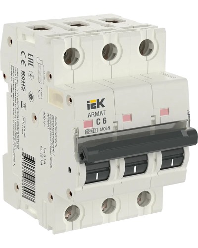 M06N 3P C 6А 6кА ARMAT (AR-M06N-3-C006). Автоматический выключатель. IEK в Пушкино