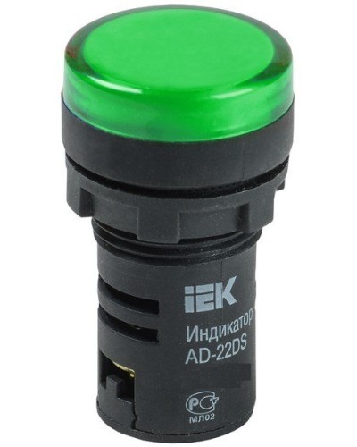 Лампа AD22DS (LED)матрица D22мм зеленый 24В AC/DC (BLS10-ADDS-024-K06). Светосигнальный индикатор. IEK в Пушкино