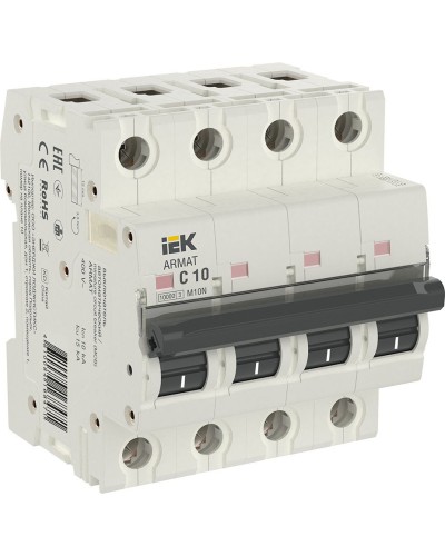 M10N 4P C 10А 10кА ARMAT (AR-M10N-4-C010). Автоматический выключатель. IEK в Пушкино