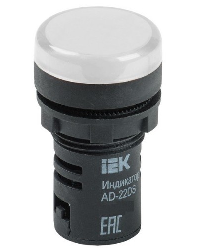 Лампа AD22DS (LED) матрица D22 мм 24В AC/DC белый (BLS10-ADDS-024-K01). Светосигнальный индикатор. IEK в Пушкино