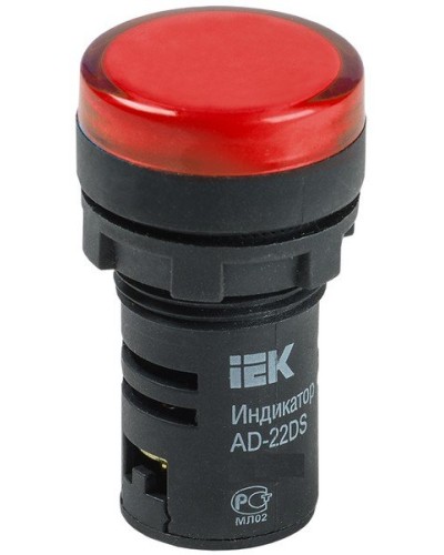 Лампа AD22DS (LED) матрица D22мм красный 24В AC/DC (BLS10-ADDS-024-K04). Светосигнальный индикатор. IEK в Пушкино