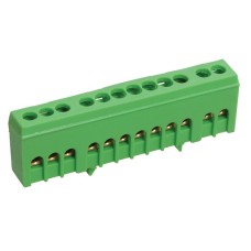 Шина PE земля ШНИ-6х9-10-К-З (YNN10-69-10KD-K06). Шина в корпусном изоляторе на DIN-рейку. IEK