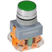 Кнопка D7-11T d=22мм зеленая GENERICA (BBT50-11T-3-21-K06-G). Кнопка управления с фиксацией. IEK