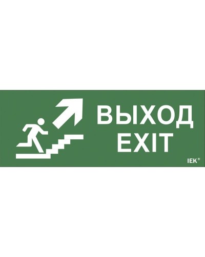 Самоклеящаяся этикетка Выход/лестница вверх/фигура (LPC10-1-24-09-VLVVF). Самоклеящаяся этикетка 240х90 мм. IEK в Пушкино