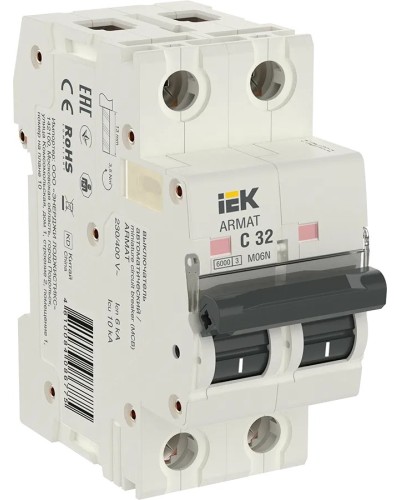 M06N 2P C 32А 6кА ARMAT (AR-M06N-2-C032). Автоматический выключатель. IEK в Пушкино