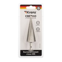 Сверло по металлу ступенчатое 4,0-32,0 мм 102 mm 62 HRC Kranz (KR-12-6603): Сверло по металлу шлифованное