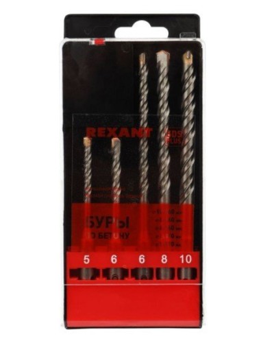 Набор буров, бетон 5-6х110, 6-8-10х160 мм, 5 шт, SDS PLUS Kranz (KR-91-0406): Аксессуар для электроинструмента в Пушкино