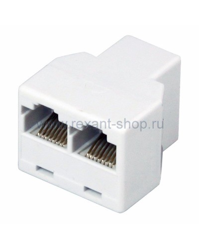 Двойник компьютерный UTP RJ-45(8P8C) (гнездо - 2 гнезда) REXANT (03-0103): Кабельный соединитель в Пушкино