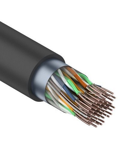F/UTP, CAT 5, PE, 25PR, 24AWG, OUTDOOR, SOLID, черный, 305м, REXANT (01-1203). Кабель «витая пара» (LAN) для структурированных систем связи. Rexant в Пушкино