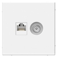ArtGallery розетка двойная RJ45+TV, кат. 5Е, скрытой установки, механизм, белый (GAL000189). Розетка компьютерная + TV. Systeme Electric