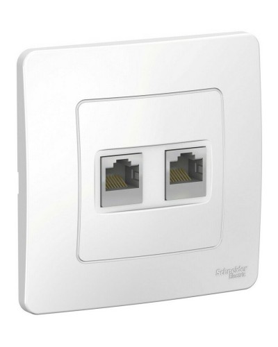 BLANCA розетка RJ45, 2-местная, кат. 5Е, скрытой установки, белый (BLNIS045451). Розетка компьютерная. Systeme Electric в Пушкино