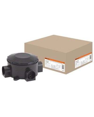 Распаячная коробка ОП D80х35мм, IP42, 3-х рожковая, черная TDM (SQ1401-4044). Распаячная коробка ОП. TDM ЕLECTRIC в Пушкино