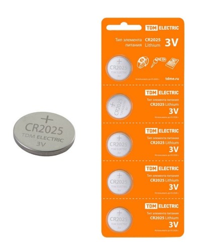 CR2025 Lithium 3V BP-5 TDM (SQ1702-0028). Элемент питания. TDM ЕLECTRIC в Пушкино