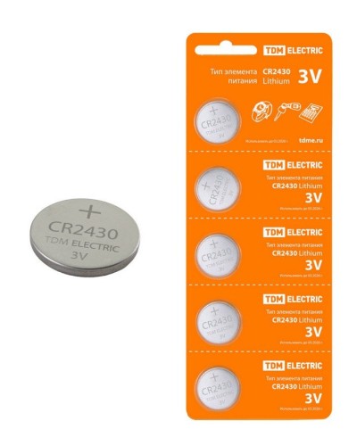 CR2430 Lithium 3V BP-5 TDM (SQ1702-0030). Элемент питания. TDM ЕLECTRIC в Пушкино