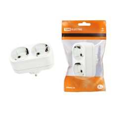 Блок на 2 гнезда 2П+З плоский 16А 250B TDM (SQ1806-0026). Розетка. TDM ЕLECTRIC