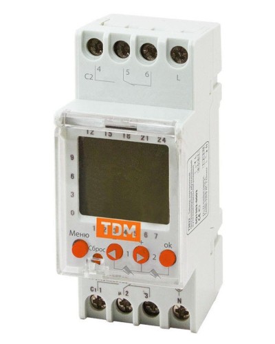 ТЭ822-2кан-1мин/7дн-44on/off-2х16А-DIN TDM (SQ1503-0003). Таймер электронный. TDM ЕLECTRIC в Пушкино