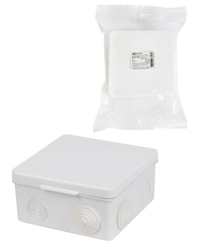 Коробка ОП 100х100х55мм, крышка, IP54, 8вх., белая (SQ1401-0923). Распаячная коробка. TDM ЕLECTRIC в Пушкино