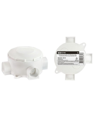 Распаячная коробка ОП D80х35мм, IP42, 3-х рожковая, белая TDM (SQ1401-4014). Распаячная коробка ОП. TDM ЕLECTRIC в Пушкино