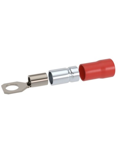 Наконечник НКИ 0,25-1,5 М5 (D5,3мм) с отверстием под винт (100 шт) (2A5P-DS-PVC). Наконечник с отверстием под винт и изолированным фланцем ПВХ, двойная гильза. ДКС в Пушкино
