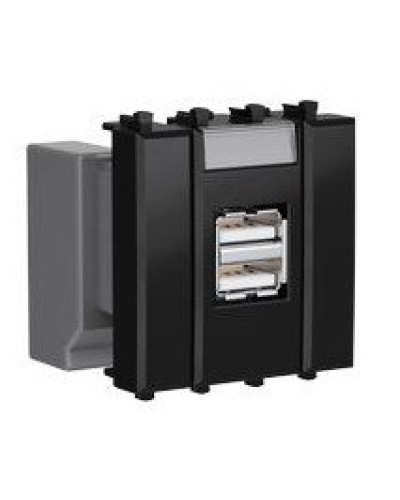 Розетка USB 2.1А Avanti 2 модуля черный квадрат (4402542): Розетка USB в Пушкино