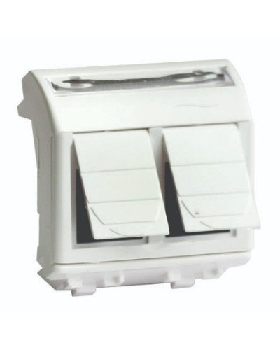 Розетка RJ-45 Brava 2 модуля слоновая кость (75459S): Розетка компьютерная с двумя разъёмами в Пушкино