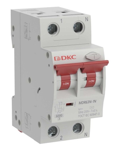 YON max MDR, 1P+N, 30mA, 10A, 6kA, А (MDR63N-1N2C10-A). Автоматический выключатель дифференциального тока. ДКС в Пушкино