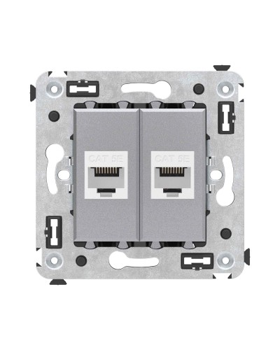 Розетка RJ-45 в стену, кат.5E, Avanti, двойная, закаленная сталь (4404664). Розетка компьютерная. ДКС в Пушкино