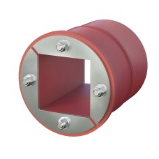 Проходка круглая, нержавеющая, D70х70 мм с проемом 40х40 мм (DXF3121): Проходка круглая, нержавеющая, с проёмом