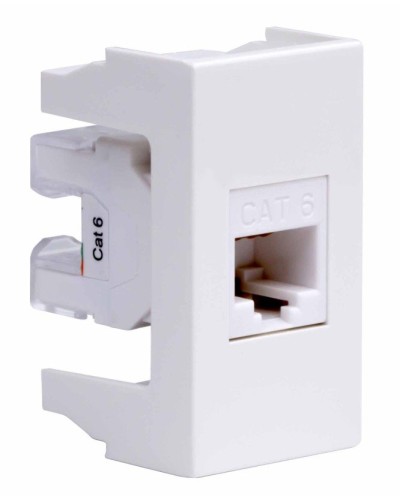 Розетка RJ-45 Viva 1 модуль кат.6A белая (45058). Розетка компьютерная экранированная с одним разъёмом. ДКС в Пушкино