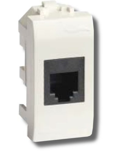 Розетка RJ-45 Brava 1 модуль белая (76654B): Розетка компьютерная с одним разъёмом в Пушкино