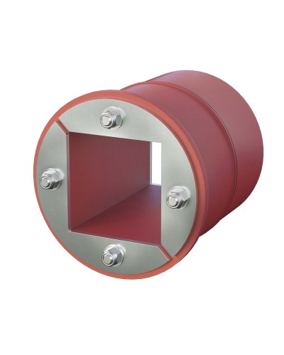 Проходка круглая, нержавеющая, D125х70 мм с проемом 80х80 мм (DXF3124): Проходка круглая, нержавеющая, с проёмом в Пушкино