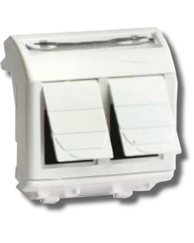 Розетка RJ-45 Brava 2 модуля белая (76459B): Розетка компьютерная с двумя разъёмами в Пушкино