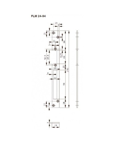 FLH24-94. Запорная планка длинная. dormakaba в Пушкино