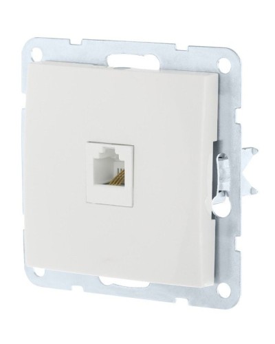 Розетка RJ-45 кат. 5е с накладкой, белый LK60 (866104-1). Розетка компьютерная. Экопласт в Пушкино