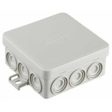 Коробка JBL085 85х85х38, 12 вых., 2P (0,15...4мм²) серая (43455HF-GR). Коробка монтажная, огнестойкая, без галогена. Экопласт