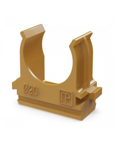 Крепёж-клипса для труб АБС-пластик бук D20 (100 шт) (PR13.0046). Крепление для труб ПВХ. Промрукав в Пушкино